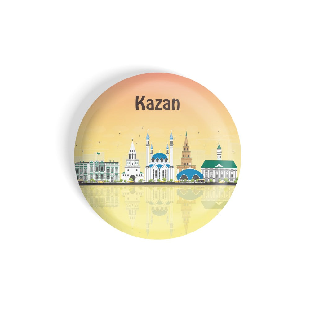 dhcrafts Round Fridge Magnet Multicolour Places Kazan City In Russia Glossy Finish Design Pack of 1 (58 mm)